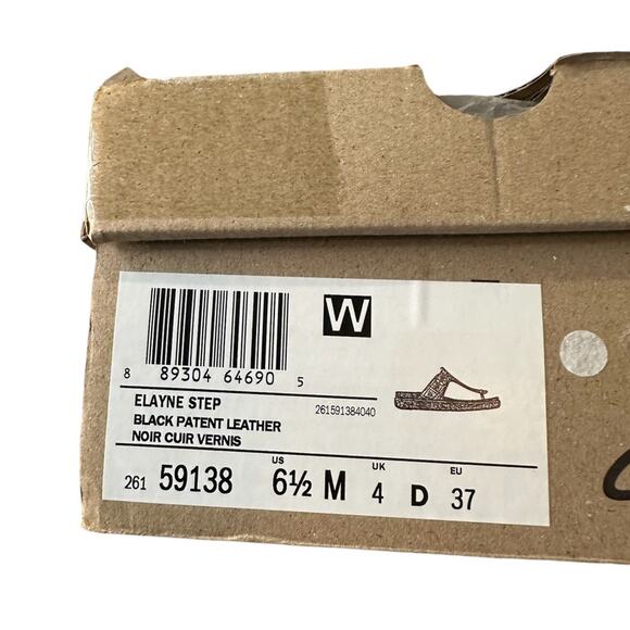 Clarks Womens Elayne Step Patent leather slip on sandal NEW Size 6 - Picture 9 of 10